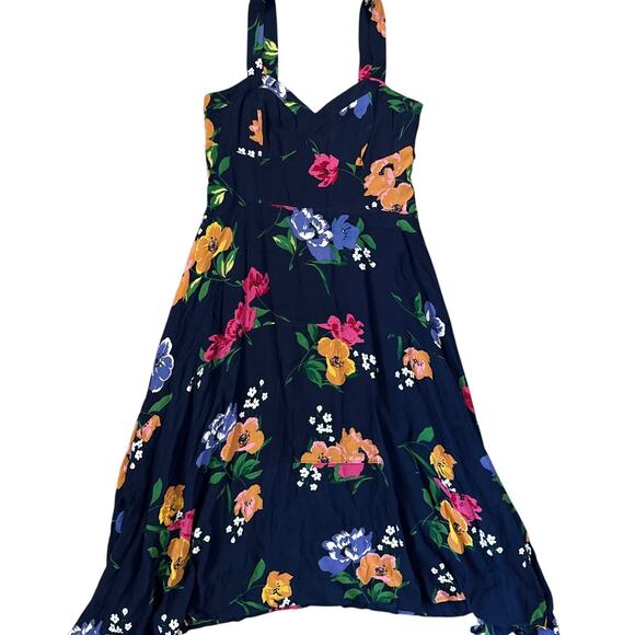 Anthropologie Plus Maeve Vivienne Multicolor Floral Maxi Dress‎ Blue Size 14 - Picture 6 of 13